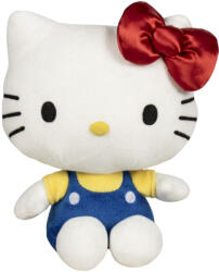 Play by Play Jucarie din plus Hello Kitty cu salopeta albastra si funda rosie, 15 cm