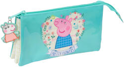SAFTA Penar Peppa Pig Pretty Flowers cu 3 compartimente, 22x12x3 cm Penar