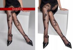 Marilyn Női vékony harisnyanadrág virágmintával Allure G008 Fekete 5/XL