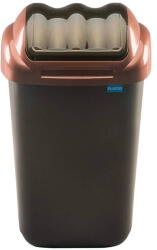 Plafor Cos plastic cu capac batant, pentru reciclare selectiva, capacitate 50l, PLAFOR Fala - negru auriu (PL-655-07) Cos de gunoi