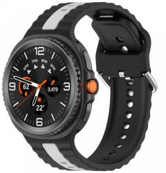 Cellect Samsung Galaxy Watch 8/Classic óraszíj, 22mm, Fehér csíkokkal (CEL-STRAPS-WATCH8-W)