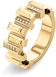 Calvin Klein Stílusos, aranyozott gyűrű kristályokkal Luster 35000333 52 mm