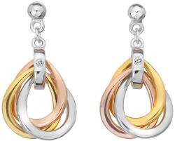 Hot Diamonds Tricolor Ezüst fülbevaló gyémántokkalTrio DE645