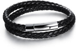 Troli Fekete bőr dupla karkötő Leather