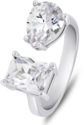 Brilio Silver Csillogó ezüst gyűrű átlátszó cirkónium kövekkel RI070W 56 mm