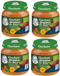 Nestle Био плодово пюре Nestlе Gerber Organic - Ябълка, кайсия и праскова, 4 х 125 g (4х 12455480) - ozone