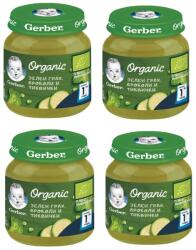 Nestle Моето първо пюре Nestle Gerber Organic - Зелен грах, броколи и тиквички, 4 х 125 g (4х 12458580) - ozone