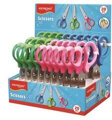 Keyroad Olló 13 cm tompa fejű 20 db/display Soft Grip vegyes színek (KEYROAD_38438) (KEYROAD_38438)