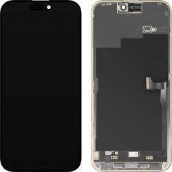 MP Display cu Touchscreen MP compatibil cu Apple iPhone 15 Pro Max, cu Rama, Versiune Premium Soft OLED FHD 120Hz Diagnostic, Negru - gsmnet