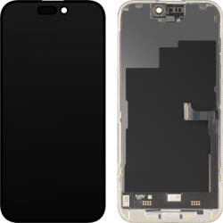 MP Display cu Touchscreen MP compatibil cu Apple iPhone 15 Pro, cu Rama, Versiune Premium Soft OLED FHD 120Hz Diagnostic, Negru - gsmnet