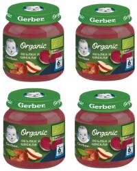 Nestle Моето първо пюре Nestle Gerber Organic - Ябълки и цвекло, 4 х 125 g (4х 12455483) - ozone