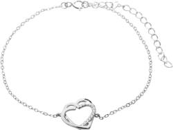 JSB Bijoux Ezüst, két egymásba fonódó szív, Crystal cirkónium kristályokkal díszítve 92500522cr (Ag9)