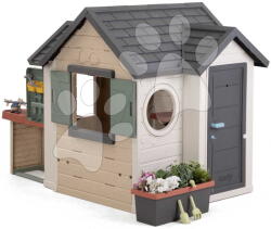 Smoby Căsuță Grădinarului cu ghiveci la intrare Garden House Life Smoby cu burlan cu rezervor, potrivită cu filtru UV, de la 24 luni (SM810308-AE) Casuta pentru copii