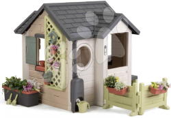 Smoby Căsuță Grădinarului cu gard și fereastră Garden House Life Smoby cu jgheab, extensibilă cu filtru UV de la 24 luni (SM810308-I) Casuta pentru copii