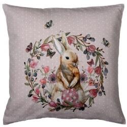Clayre & Eef Párnahuzat 40x40cm, 100% pamut, Happy Bunny (ZV-8717459827998)