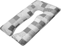 Scamp terhességi párna/homokóra alakú, 80×150 cm, szürke, Patchwork