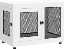PawHut Cușcă pentru Câini de Talie Mare cu 2 Uși Blocabile, Picioare Reglabile și Pernă Lavabilă, 94x60x71.5 cm, Alb | Aosom Romania (D02-132V00WT)