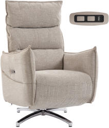 HOMCOM Fotoliu relax electric rotativ pentru adulți, fotoliu cu material aspect in și porturi de încărcare, bej | Aosom Romania (83B-835V90BG)