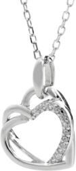 JSB Bijoux Két egymásba fonódó szív, cirkóniával díszített, Crystal 92300522cr (Ag925/1000, 2, 65 g)