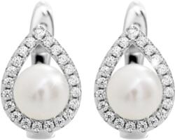 JSB Bijoux Csepp forma folyami gyönggyel és cirkóniummal Crystal 92400577cr (Ag925/1000, 3, 18 g)