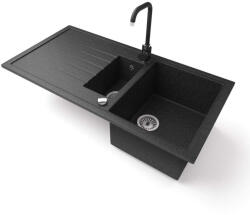 NERO Solarys Dupla Mosogató - 100 cm - Fekete