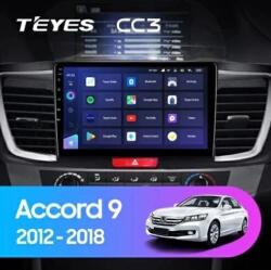 T'EYES CC3L autó navigáció Honda Accord 9 2012-2018 4+32GB 10.2" IPS Octa-core 1.6Ghz, Android 4G Bluetooth 5.1 DSP