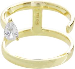 JSB Bijoux dupla cirkónia, csepp forma, aranyozott Crystal 92700527g-cr (Ag925/1000, 3,