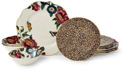  Prémium porcelán evőeszköz szett, Spode England, Creatures of Curiosity, 12 darab, 4 személyre, több színben