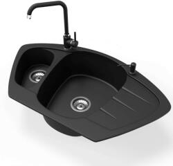 NERO - Compact Sarok Gránit Mosogató Szett - 90cm - pepita - 63 800 Ft