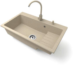 NERO Italia Gránit Mosogató - Bézs - 80cm