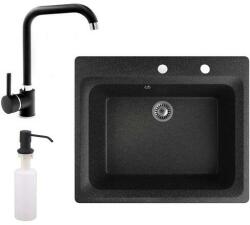 NERO Italia Gránit Mosogató Szett - Fekete - 60cm - pepita - 60 900 Ft