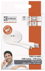  Töltő- és adatkábel USB-A 2.0 / Lightning MFi, 1 m, fehér SM7013W (EMOS-SM7013W)