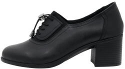 Nicolis Pantofi dama, Nicolis, 124494-Negru, casual, piele naturala, cu toc, negru (Marime: 37)