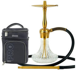Oduman Velos Hookah Gold Body-Clear Glass+Port Geanta