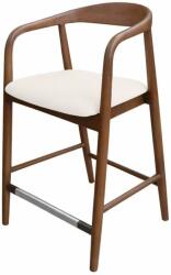  Scaun de bar din lemn Ludvika 2.0, rotunjit, nuc/crem