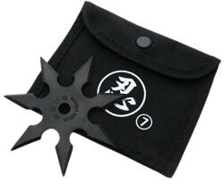 Depox Stea de aruncat DEPOX®, Ninja Warrior, 7 colturi, metalic, negru, 9.5 cm (0514)