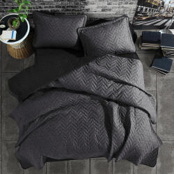 Clasy Cuvertura pat 2 persoane matlasata reversibila 240x260 cm + 2 fete perna 50x70 cm gri inchis-MONZA V1 (RPU-83276)