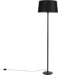 QAZQA Fekete állólámpa vászonbúrával fekete 45 cm - Simplo (98576)