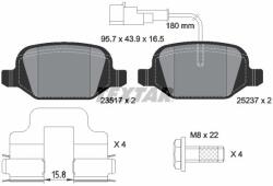 TEXTAR Fékbetét készlet TEXTAR 2351705 for ALFA ROMEO, FIAT, LANCIA (2351705)