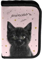 PASO Penar copii cu un compartiment, fără rechizite, pliabil, model Princess Black Cat -Paso Penar