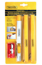Top Master Pro Set creioane pentru tamplarie cu ascutitoare si suport, 7 piese TMP (549938)