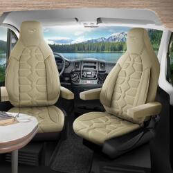 PANDA-CSC Huse Boston bej pentru autorulote și rulote | 2 scaune față | Material textil respirabil