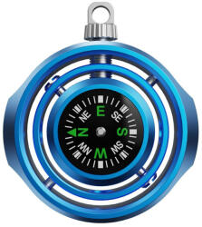 Flippy Fidget Spinner Busola Palm, Flippy, Tip Giroscop Rotativ, Model Pandativ Breloc, Antistress, Aliaj Zinc, 48x42x12 mm, 21 gr, Albastru (TEO-167126)