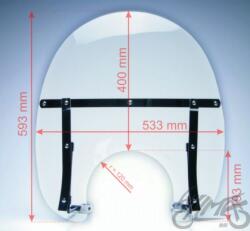 WM Parbriz moto universal cu suporti scuter pentru far rotund (00001620)