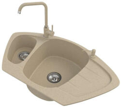 NERO - Compact Sarok Gránit Mosogató Szett - 90cm - pepita - 63 800 Ft