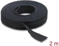 Delock Tépőzáras szalagtekercs fekete 2 m x 13 mm 19030 DL19030 (DL19030)