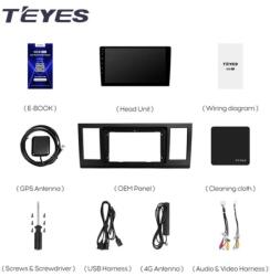 T'EYES CC3 2K autós navigáció Volkswagen Transporter T6 2015-2020 4+32GB 9.5" QLED Octa-core 2Ghz Android 4G Bluetooth 5.1 DSP - pepita - 260 190 Ft
