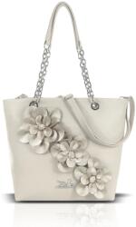 ZELLIA Női Válltáska 25134F Beige-Arany - Virág Dísszel - (ZLK-25134f-75258061)