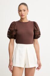 Twinset t-shirt női pamut - barna M