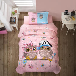 Clasy Cuvertura pat o persoana matlasata reversibila 180x240 cm + 1 fata perna 50x70 cm model pentru copii - PUHU (RPU-62624)